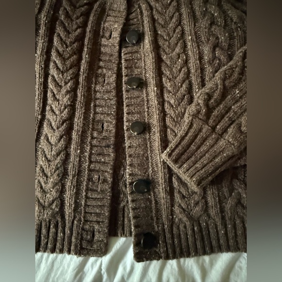 Sezane Andina Cardigan Chunky Cable Knit Brown Sweater NWOT - Picture 12 of 15